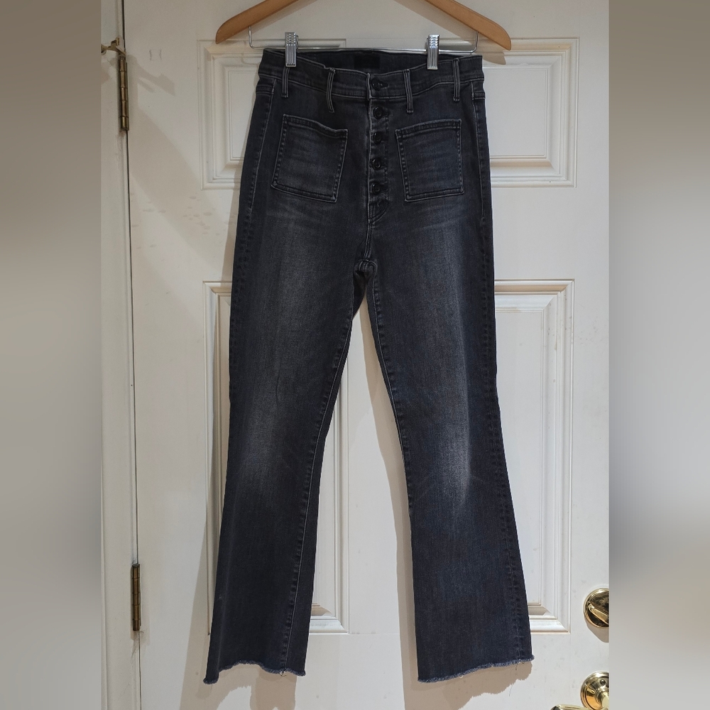 Mother Black Cropped Jeans